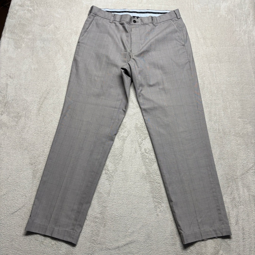 Brooks Brothers Clark Advantage Chino Pants Gray Plaid Mens‎ 36x31 Supima Cotton